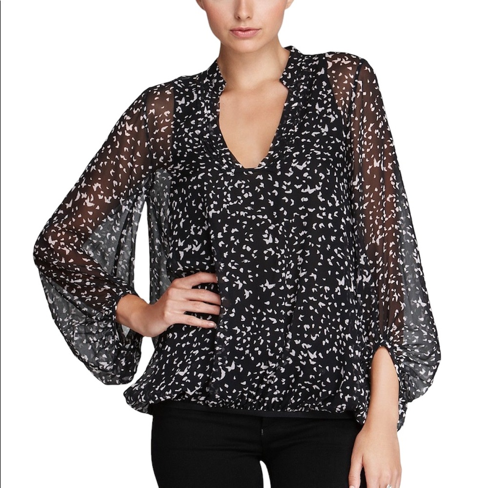 Diane Von Furstenberg Kipling Silk Top size 0
